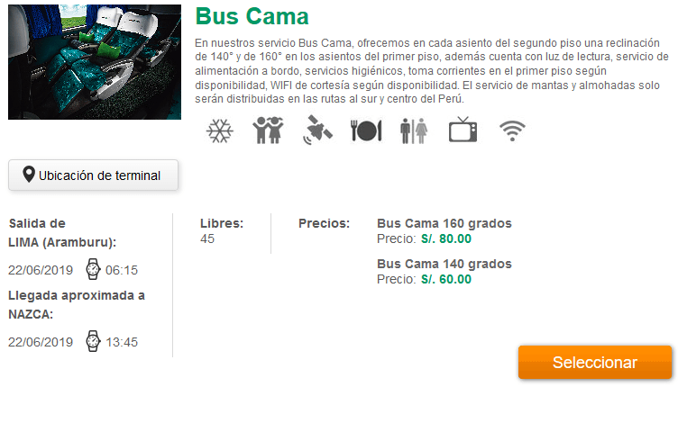 Empresas de Bus a Nazca desde Lima 🥇 Sistema de Reserva Online de Oltursa con Precio.